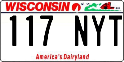 WI license plate 117NYT
