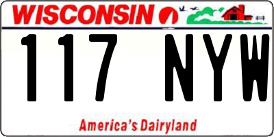 WI license plate 117NYW