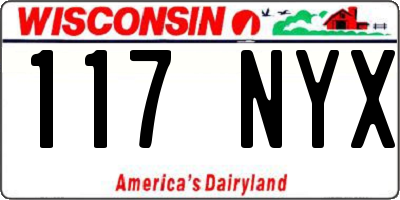 WI license plate 117NYX
