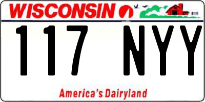 WI license plate 117NYY