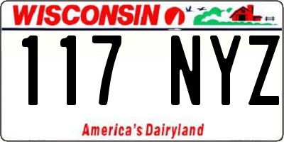 WI license plate 117NYZ