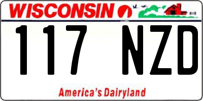 WI license plate 117NZD