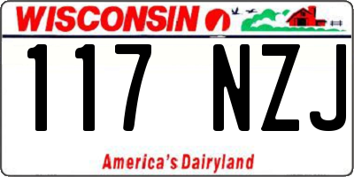 WI license plate 117NZJ