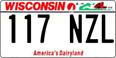 WI license plate 117NZL