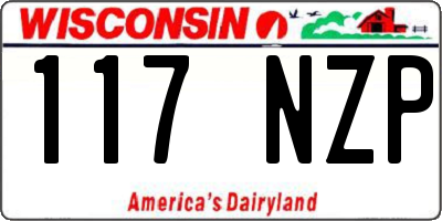 WI license plate 117NZP