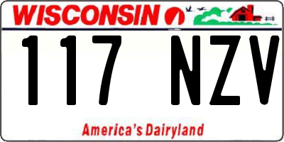 WI license plate 117NZV