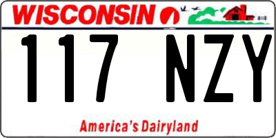 WI license plate 117NZY