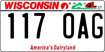 WI license plate 117OAG