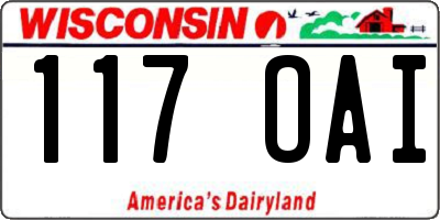 WI license plate 117OAI