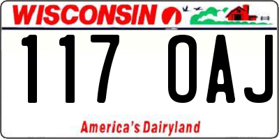 WI license plate 117OAJ