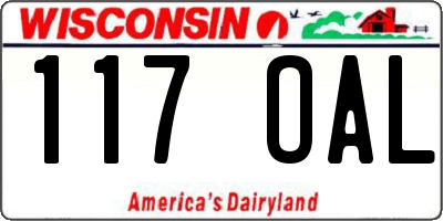 WI license plate 117OAL