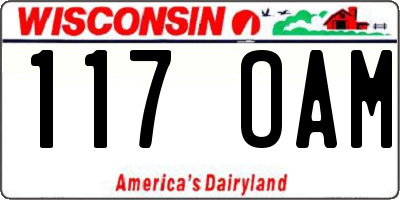 WI license plate 117OAM