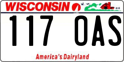 WI license plate 117OAS
