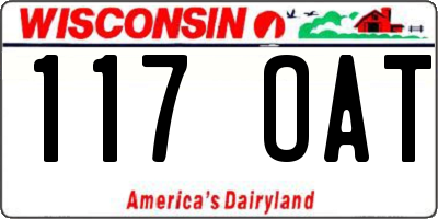 WI license plate 117OAT