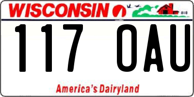 WI license plate 117OAU