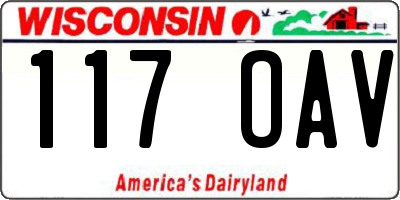 WI license plate 117OAV