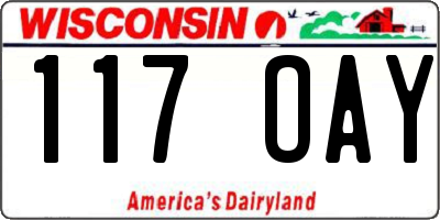 WI license plate 117OAY