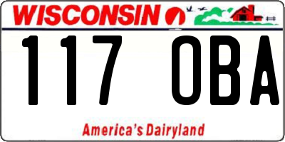 WI license plate 117OBA