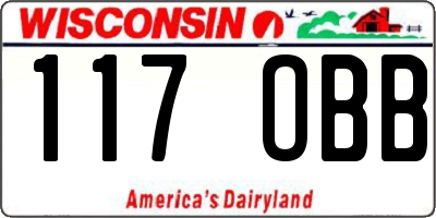 WI license plate 117OBB