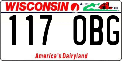 WI license plate 117OBG