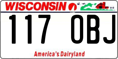 WI license plate 117OBJ