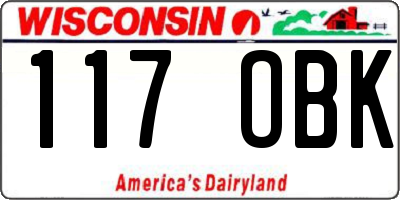 WI license plate 117OBK
