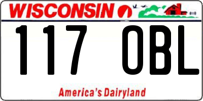WI license plate 117OBL