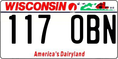 WI license plate 117OBN