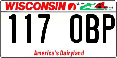 WI license plate 117OBP