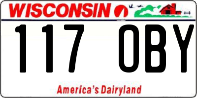 WI license plate 117OBY