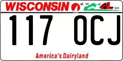 WI license plate 117OCJ