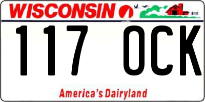 WI license plate 117OCK