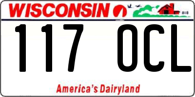 WI license plate 117OCL