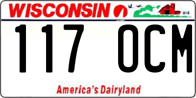 WI license plate 117OCM