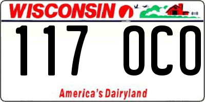 WI license plate 117OCO