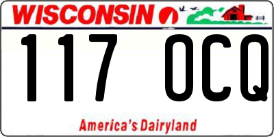 WI license plate 117OCQ
