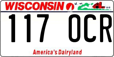 WI license plate 117OCR