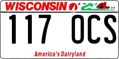 WI license plate 117OCS