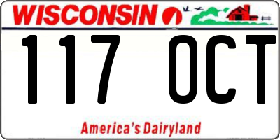 WI license plate 117OCT