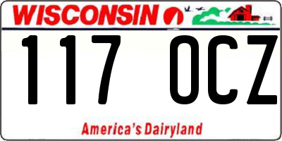WI license plate 117OCZ
