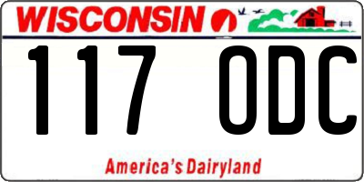 WI license plate 117ODC