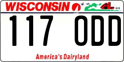 WI license plate 117ODD
