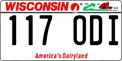 WI license plate 117ODI