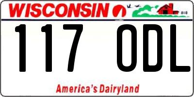WI license plate 117ODL