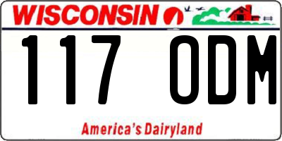 WI license plate 117ODM