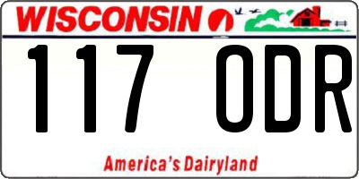 WI license plate 117ODR