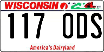 WI license plate 117ODS