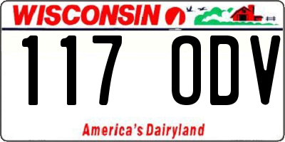 WI license plate 117ODV