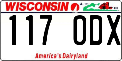 WI license plate 117ODX