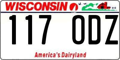 WI license plate 117ODZ